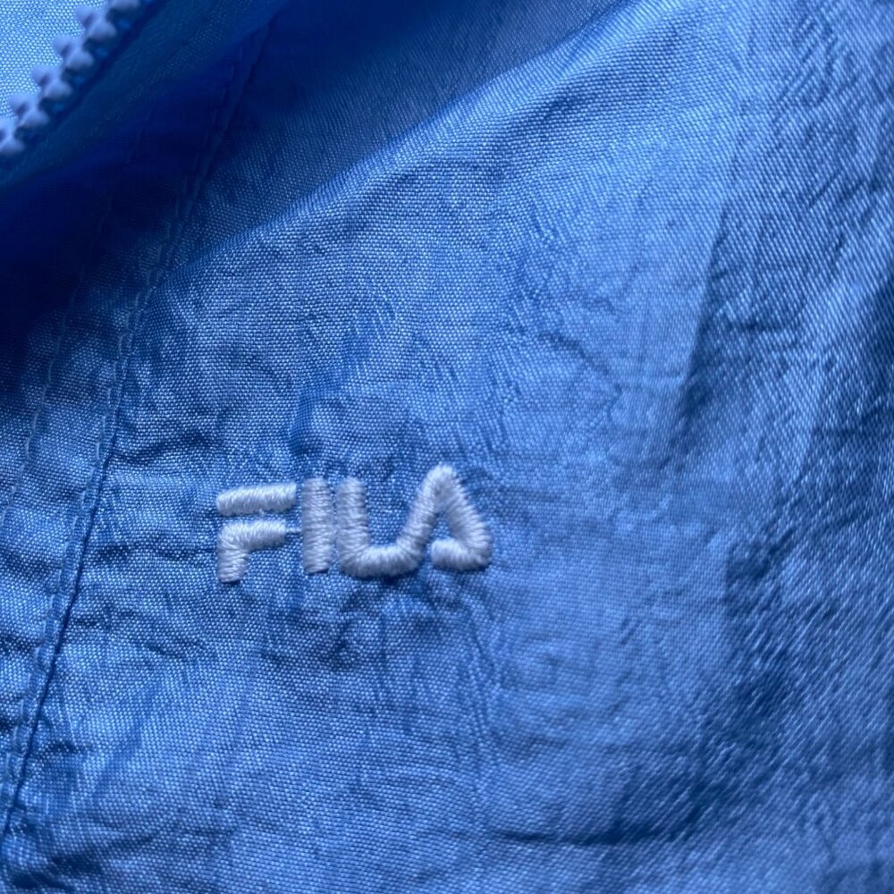 Fila Vintage Womens Light Blue Adjustable Gathered Sleeve Jacket Y2K Casual - Picture 4 of 7